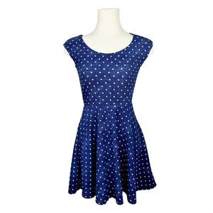 𝅺rebel Sugar Sleeveless Navy Blue Fit & Flare Dress XS